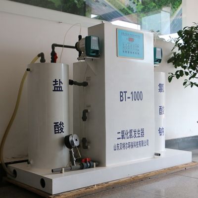 Générateur électrolytique de ClO2 pour le traitement des eaux usées fonction de pression négative